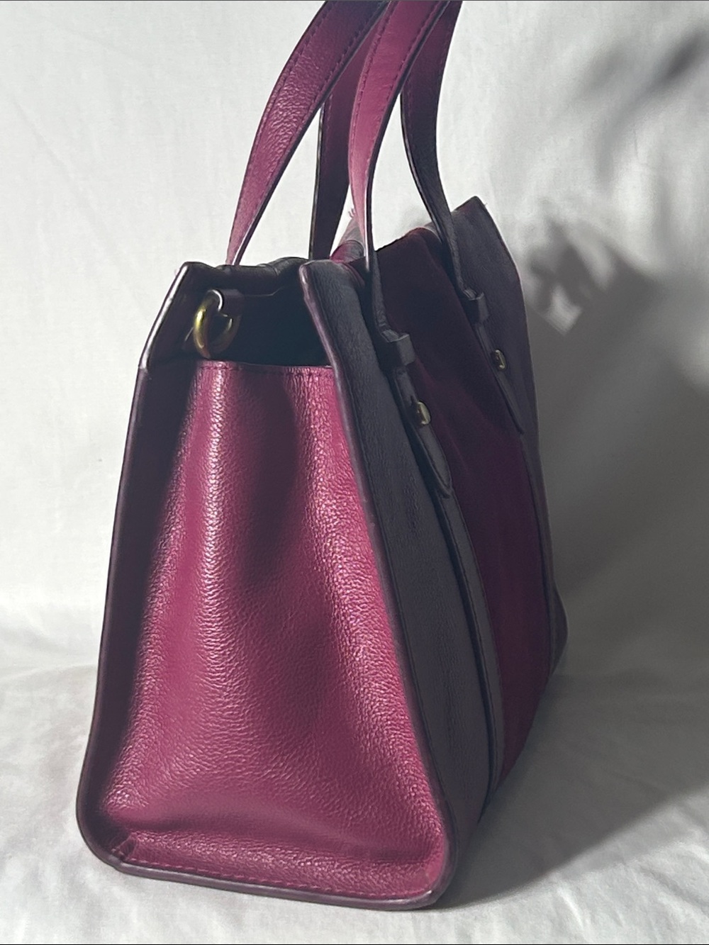 Fossil Kingston Leather Satchel in Deep Plum - Picture 6 of 11